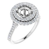 14K White 6.5 mm Round 1/2 CTW Natural Diamond Semi-Set Engagement Ring